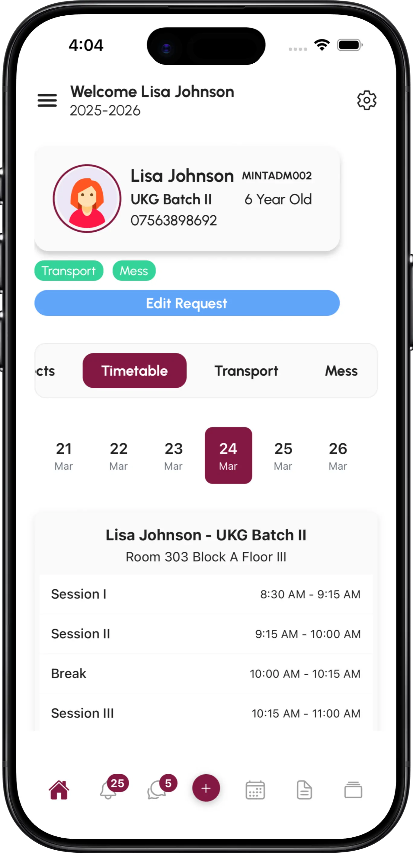 InstiKit Student Dashboard screen
