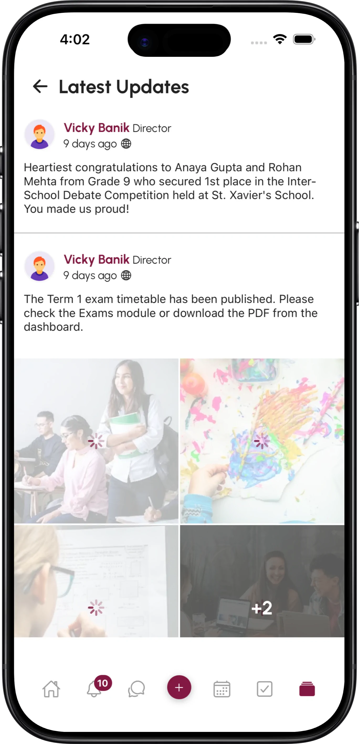 InstiKit Latest Update screen